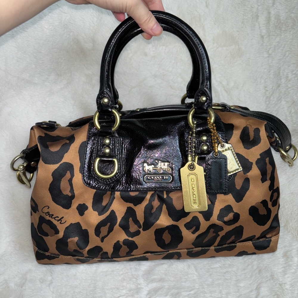 vintage Coach leopard Madison bag
